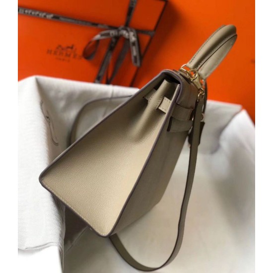Replica Hermes Kelly 28cm Sellier Bag Tourterelle Epsom Fake