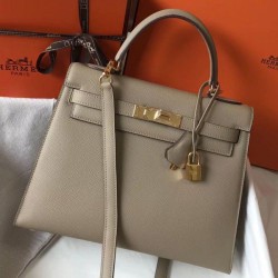 Replica Hermes Kelly 28cm Sellier Bag Tourterelle Epsom Fake