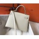 Replica Hermes Kelly 28cm Sellier Bag Epsom White Fake