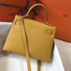 Replica Hermes Kelly 28cm Sellier Bag Yellow Epsom Fake