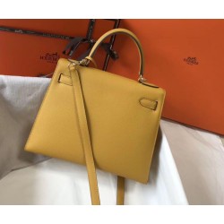 Replica Hermes Kelly 28cm Sellier Bag Yellow Epsom Fake