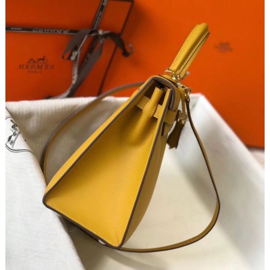 Replica Hermes Kelly 28cm Sellier Bag Yellow Epsom Fake