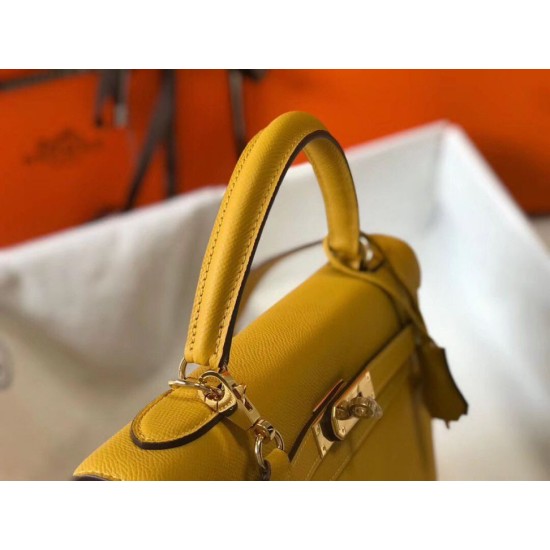 Replica Hermes Kelly 28cm Sellier Bag Yellow Epsom Fake