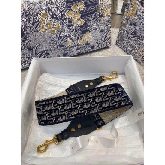 Replica Dior Shoulder Strap Dior Oblique Embroidered Velvet Blue Fake Replica Dior Shoulder Strap Dior Oblique Embroidered Velvet Blue Fake