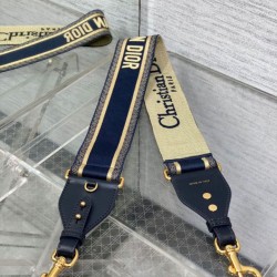 Replica Dior Shoulder Strap with Ring Embroidery Canvas Blue Fake Replica Dior Shoulder Strap with Ring Embroidery Canvas Blue Fake