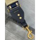 Replica Dior Shoulder Strap with Ring Embroidery Canvas Blue Fake