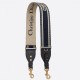 Replica Dior Shoulder Strap with Ring Embroidery Canvas Blue Fake