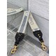 Replica Dior Shoulder Strap with Ring Embroidery Canvas Grey Fake