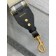Replica Dior Shoulder Strap with Ring Embroidery Canvas Grey Fake