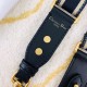 Replica Dior Embroidery Adjustable Shoulder Strap Blue Fake