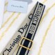 Replica Dior Embroidery Adjustable Shoulder Strap Blue Fake