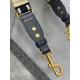Replica Dior Adjustable Shoulder Strap with Ring Embroidery Blue Fake
