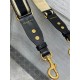 Replica Dior Adjustable Shoulder Strap with Ring Embroidery Black Fake