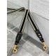 Replica Dior Adjustable Shoulder Strap with Ring Embroidery Black Fake