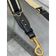 Replica Dior Adjustable Shoulder Strap with Ring Embroidery Black Fake