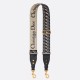 Replica Dior Adjustable Shoulder Strap with Ring Oblique Embroidery Blue Fake