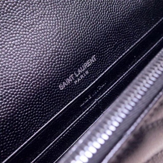 Replica YSL Saint Laurent WOC Envelope Chain Wallet All Black Fake