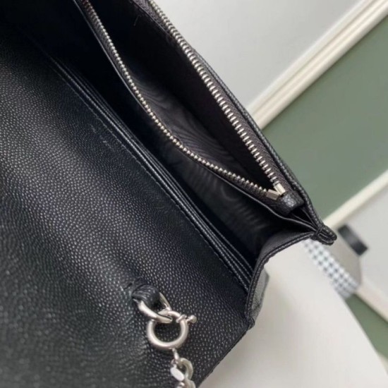 Replica YSL Saint Laurent WOC Envelope Chain Wallet Noir Fake