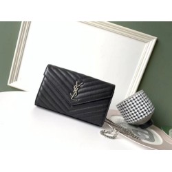 Replica YSL Saint Laurent WOC Monogram Chain Wallet Noir Fake