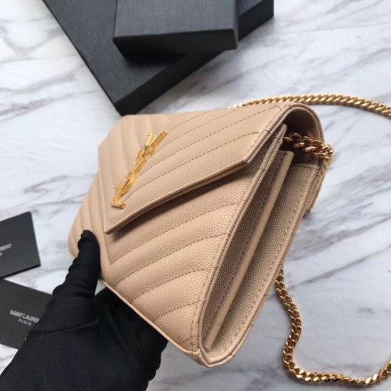 Replica YSL Saint Laurent WOC Monogram Chain Wallet Poudre Fake