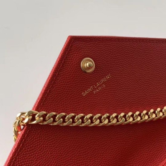 Replica YSL Saint Laurent WOC Monogram Chain Wallet Red Fake