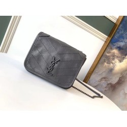 Replica YSL Saint Laurent WOC Niki Chain Wallet Storm Crinkled Fake