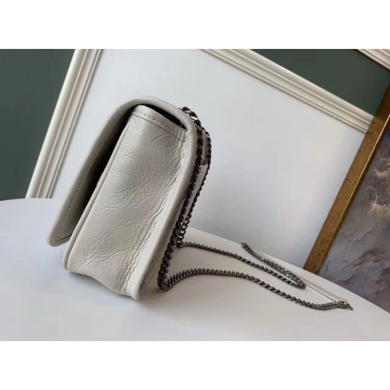 Replica YSL Saint Laurent WOC Niki Chain Wallet White Crinkled Fake Replica YSL Saint Laurent WOC Niki Chain Wallet White Crinkled Fake