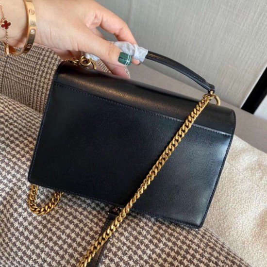 Replica YSL Saint Laurent WOC Sunset Chain Wallet Black Fake