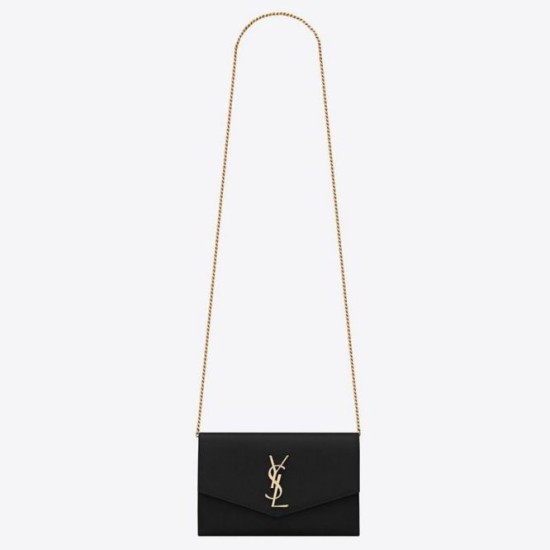 Replica YSL Saint Laurent WOC Uptown Chain Wallet Black Fake