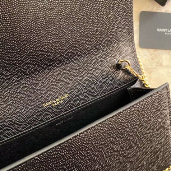 Replica YSL Saint Laurent WOC Uptown Chain Wallet Black Fake