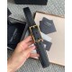 Replica YSL Saint Laurent New Cassandre Buckle Belt 30MM Black Fake