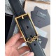Replica YSL Saint Laurent New Cassandre Buckle Belt 30MM Black Fake