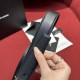 Replica YSL Saint Laurent Cassandre Square Buckle Belt 20MM Black Fake