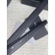 Replica YSL Saint Laurent Cassandre Square Buckle Belt 20MM All Black Fake