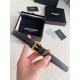 Replica YSL Saint Laurent Cassandre Square Buckle Belt 20MM Black Fake