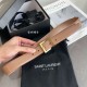 Replica YSL Saint Laurent Cassandre Square Buckle Belt 30MM Beige Fake