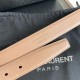 Replica YSL Saint Laurent Cassandre Square Buckle Belt 30MM Beige Fake