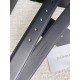 Replica YSL Saint Laurent Cassandre Square Buckle Belt 30MM All Black Fake