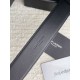 Replica YSL Saint Laurent Cassandre Square Buckle Belt 30MM All Black Fake