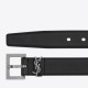 Replica YSL Saint Laurent Cassandre Square Buckle Belt 30MM Noir Fake