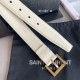 Replica YSL Saint Laurent Cassandre Square Buckle Belt 30MM White Fake