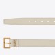 Replica YSL Saint Laurent Cassandre Square Buckle Belt 30MM White Fake