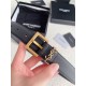 Replica YSL Saint Laurent Cassandre Square Buckle Belt 30MM Black Fake