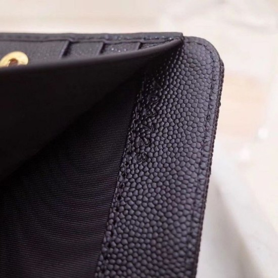 Replica YSL Saint Laurent Compact Zip Around Wallet Black Fake