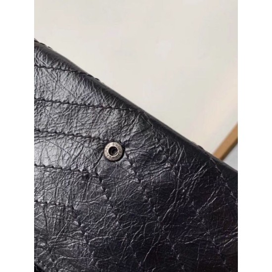Replica YSL Saint Laurent Niki Large Wallet Crinkled Vintage Black Fake