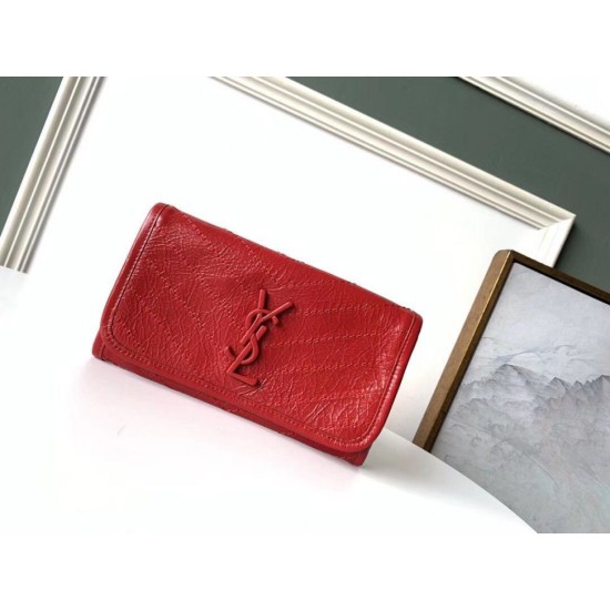 Replica YSL Saint Laurent Niki Large Wallet Crinkled Vintage Red Fake Replica YSL Saint Laurent Niki Large Wallet Crinkled Vintage Red Fake