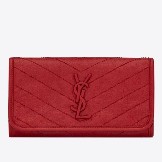 Replica YSL Saint Laurent Niki Large Wallet Crinkled Vintage Red Fake Replica YSL Saint Laurent Niki Large Wallet Crinkled Vintage Red Fake