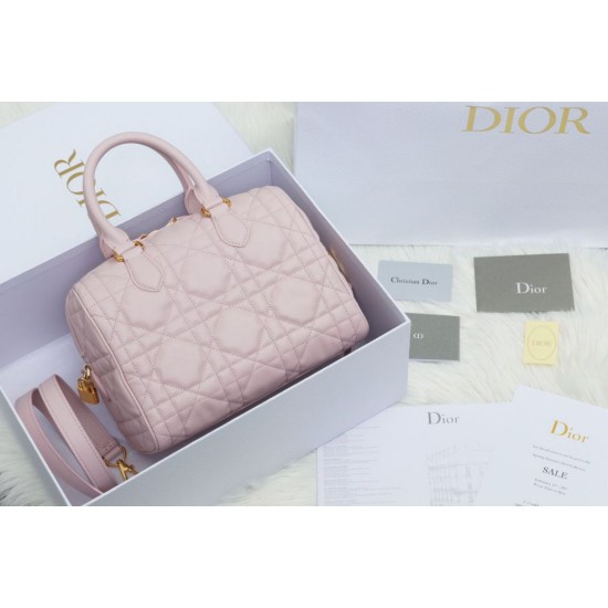 Replica Dior Groove 25 Bag in Biscuit Macrocannage Pink