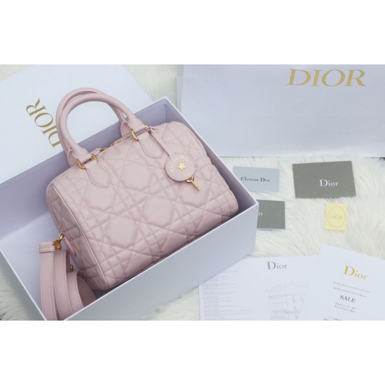 Replica Dior Groove 25 Bag in Biscuit Macrocannage Pink