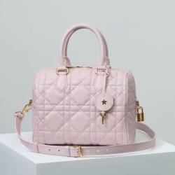 Replica Dior Groove 25 Bag in Biscuit Macrocannage Pink